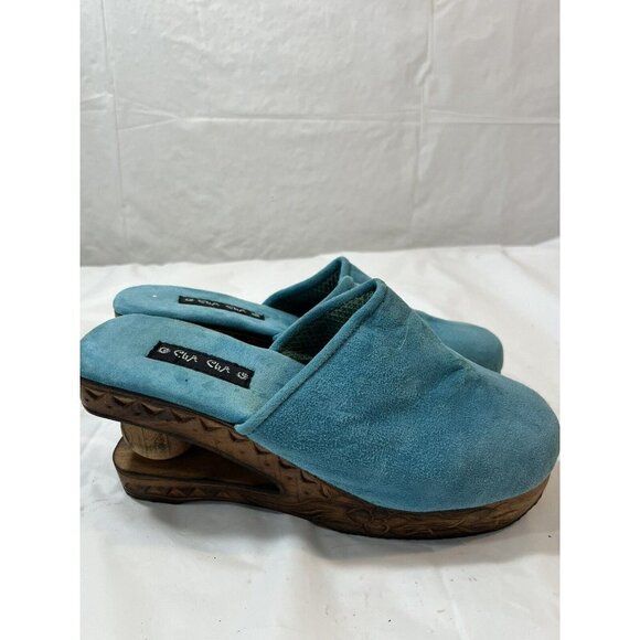 Vintage CHA CHA  Wood Carved Wedge clog Womens Size 6.5 - Picture 11 of 11